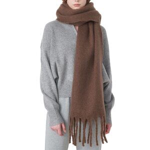 6526 Big Scarf Coloured Oversized Tassel Soft Fall Winter Thick